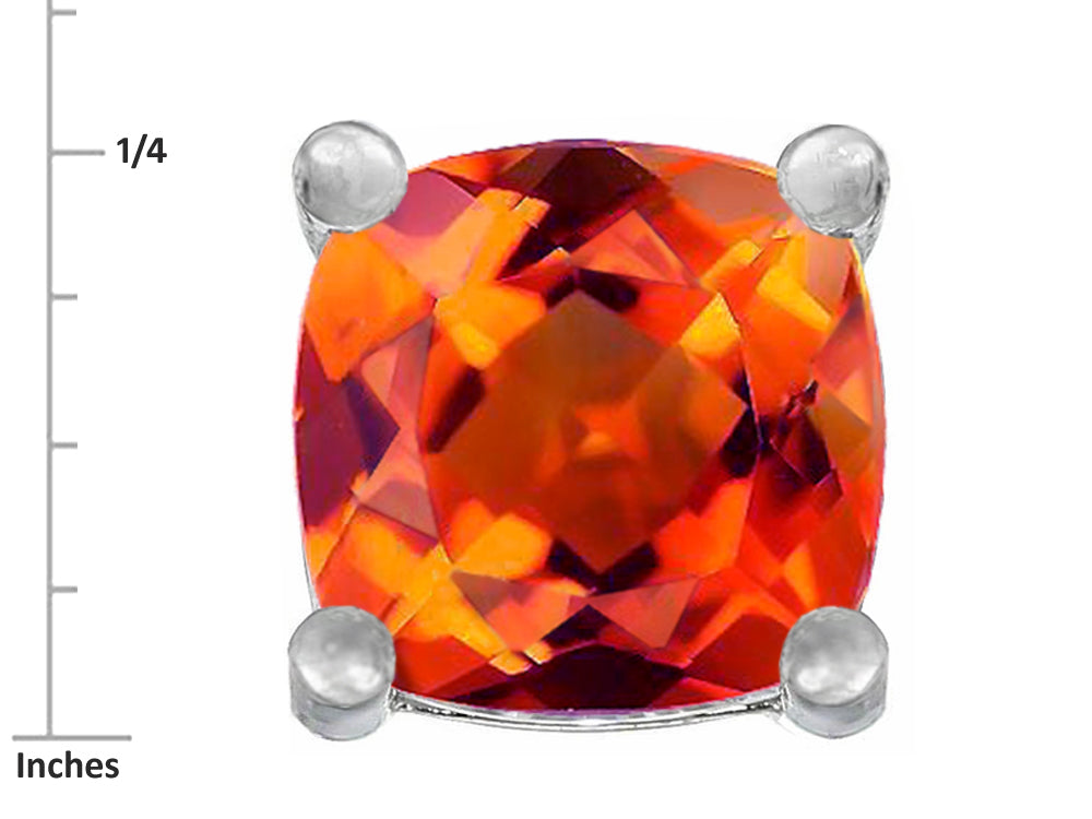 Star K™ Cushion-Cut 7mm Simulated Mexican Fire Opal Earrings Studs