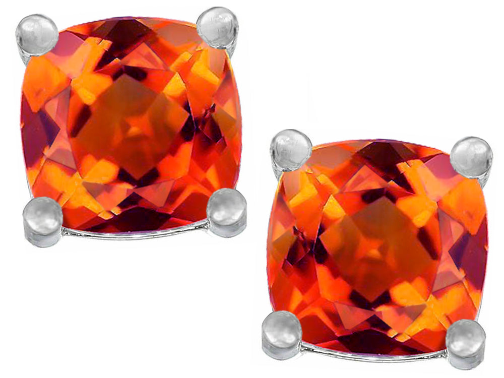 Star K™ Cushion-Cut 7mm Simulated Mexican Fire Opal Earrings Studs