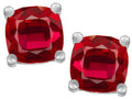 Star K™ Cushion-Cut 7mm Created Ruby Earrings Studs