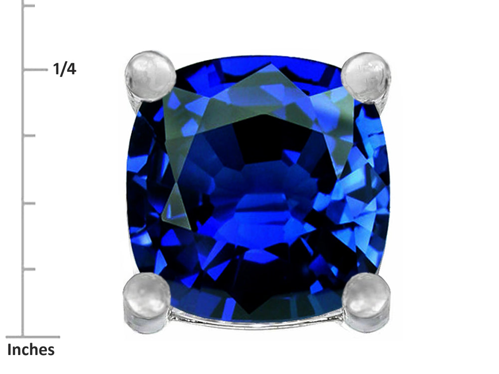 Star K™ Cushion-Cut 7mm Created Sapphire Earrings Studs