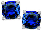 Star K™ Cushion-Cut 7mm Created Sapphire Earrings Studs