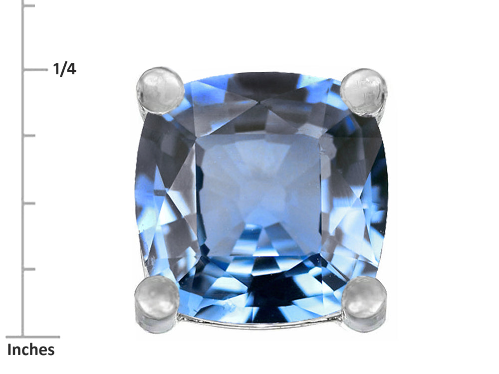 Star K™ Cushion-Cut 7mm Simulated Aquamarine Earrings Studs