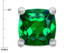 Star K™ Cushion-Cut 7mm Simulated Emerald Earrings Studs