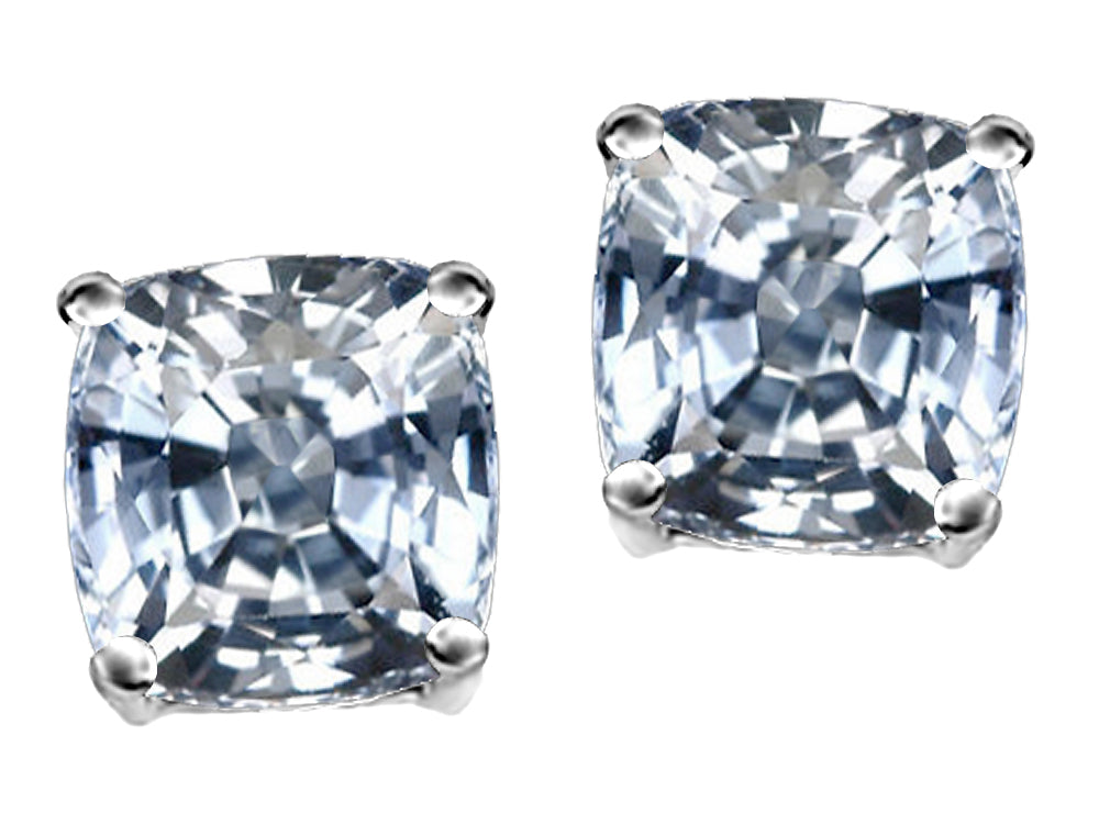 Star K™ Cushion-Cut 7mm Simulated White Topaz Earrings Studs