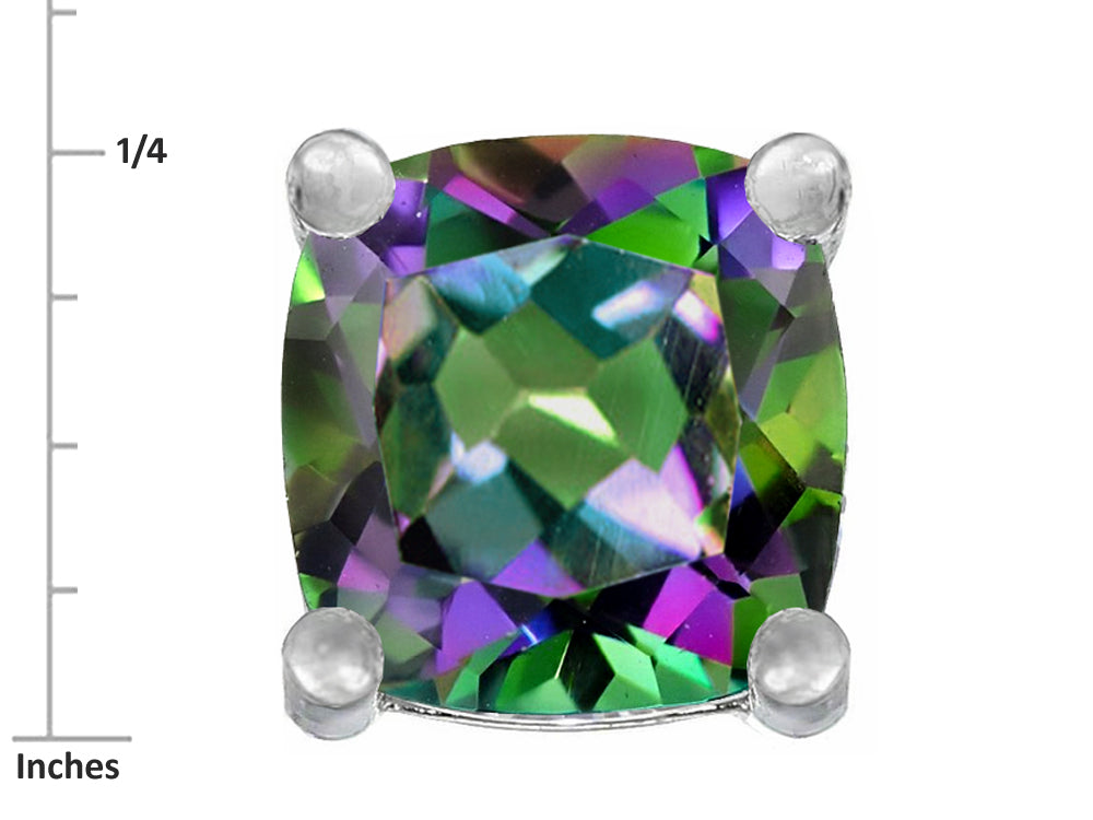 Star K™ Cushion-Cut 7mm Mystic Rainbow Topaz Earrings Studs