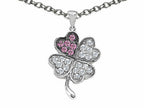Star K™ Lucky Clover Pendant Necklace With Created Pink Sapphire