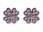 Celtic Love by Kelly Small Lucky Clover Earrings with Created Pink Sapphire