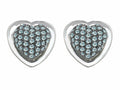 Star K™ Heart Shape Love Earrings with Simulated Aquamarine