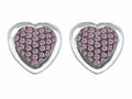 Star K™ Heart Shape Love Earrings with Created Pink Sapphire