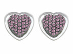 Star K™ Heart Shape Love Earrings with Created Pink Sapphire