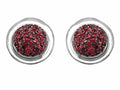 Star K™ Round Puffed Earrings with Created Ruby