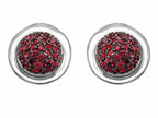 Star K™ Round Puffed Earrings with Created Ruby