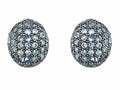 Star K™ Oval Puffed Earrings with Simulated Aquamarine