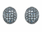Star K™ Oval Puffed Earrings with Simulated Aquamarine