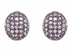 Star K™ Oval Puffed Earrings with Created Pink Sapphire
