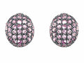 Star K™ Oval Puffed Earrings with Created Pink Sapphire