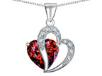 Star K™ Heart Shape 12mm Simulated Garnet Pendant Necklace