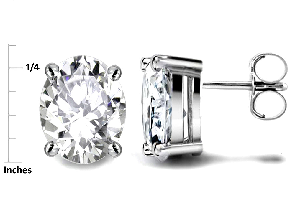 Star K™ Oval 8x6mm Simulated Amethyst Earrings Studs