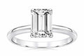 Tommaso Design White Topaz 8x6mm Emerald Cut Engagement Ring