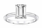 Tommaso Design White Topaz 8x6mm Emerald Cut Engagement Ring