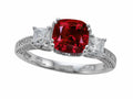 Star K 7mm Cushion-Cut Created Ruby Ring