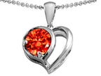 Star K™ Heart Shape Pendant Necklace With Round 7mm Simulated Mexican Fire Opal