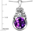 Star K™ Large Loving Mother And Family Pendant Necklace With Round 10mm Simulated Amethyst