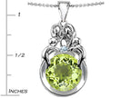 Star K™ Large Loving Mother And Family Pendant Necklace With Round 10mm Simulated Peridot and Cubic Zirconia