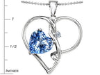 Star K™ Large 10mm Heart Shaped Simulated Aquamarine Knotted Heart Pendant Necklace