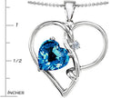 Star K™ Large 10mm Heart Shaped Simulated Blue Topaz Knotted Heart Pendant Necklace
