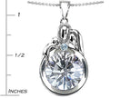 Star K™ Loving Mother And Father With Child Family Pendant Necklace With 10mm Round Genuine White Topaz