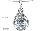 Star K™ Loving Mother With Child Family Pendant Necklace With Round 10mm Genuine White Topaz