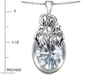 Star K™ Loving Mother And Family Pendant Necklace With Oval 11x9mm Genuine White Topaz
