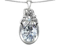 Star K™ Loving Mother And Family Pendant Necklace With Oval 11x9mm Genuine White Topaz