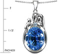 Star K™ Loving Mother And Father Pendant Necklace With Oval 11x9mm Simulated Aquamarine