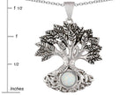 Star K Tree Of Life Good Luck Pendant Necklace With 7mm Round Created Opal
