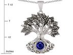 Star K Tree Of Life Good Luck Pendant Necklace With 7mm Round Created Sapphire