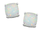 Tommaso Design™ 7mm Cushion-Cut Genuine Opal Earrings Studs