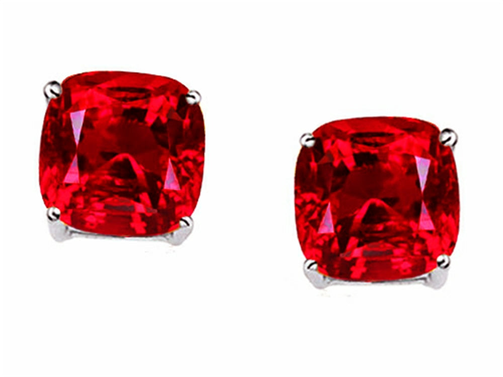 Tommaso Design™ 7mm Cushion-Cut Created Ruby Earrings Studs