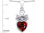 Star K™ Love Angel Pendant Necklace With 10mm Simulated Garnet Heart
