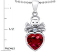 Star K™ Love Angel Pendant Necklace with 10mm Created Ruby Heart