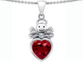 Star K™ Love Angel Pendant Necklace with 10mm Created Ruby Heart