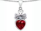 Star K™ Love Angel Pendant Necklace with 10mm Created Ruby Heart
