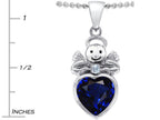 Star K™ Love Angel Pendant Necklace with 10mm Simulated Sapphire Heart