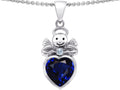 Star K™ Love Angel Pendant Necklace with 10mm Simulated Sapphire Heart