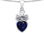 Star K™ Love Angel Pendant Necklace with 10mm Simulated Sapphire Heart