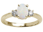 Tommaso Design Oval 8x6 Genuine Opal Engagement Ring