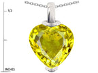 Star K™ 10mm Heart Shaped Simulated Citrine Pendant Necklace