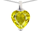 Star K™ 10mm Heart Shaped Simulated Citrine Pendant Necklace
