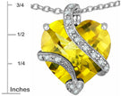 Star K™ Large 15mm Heart Shape Simulated Citrine Love Pendant Necklace